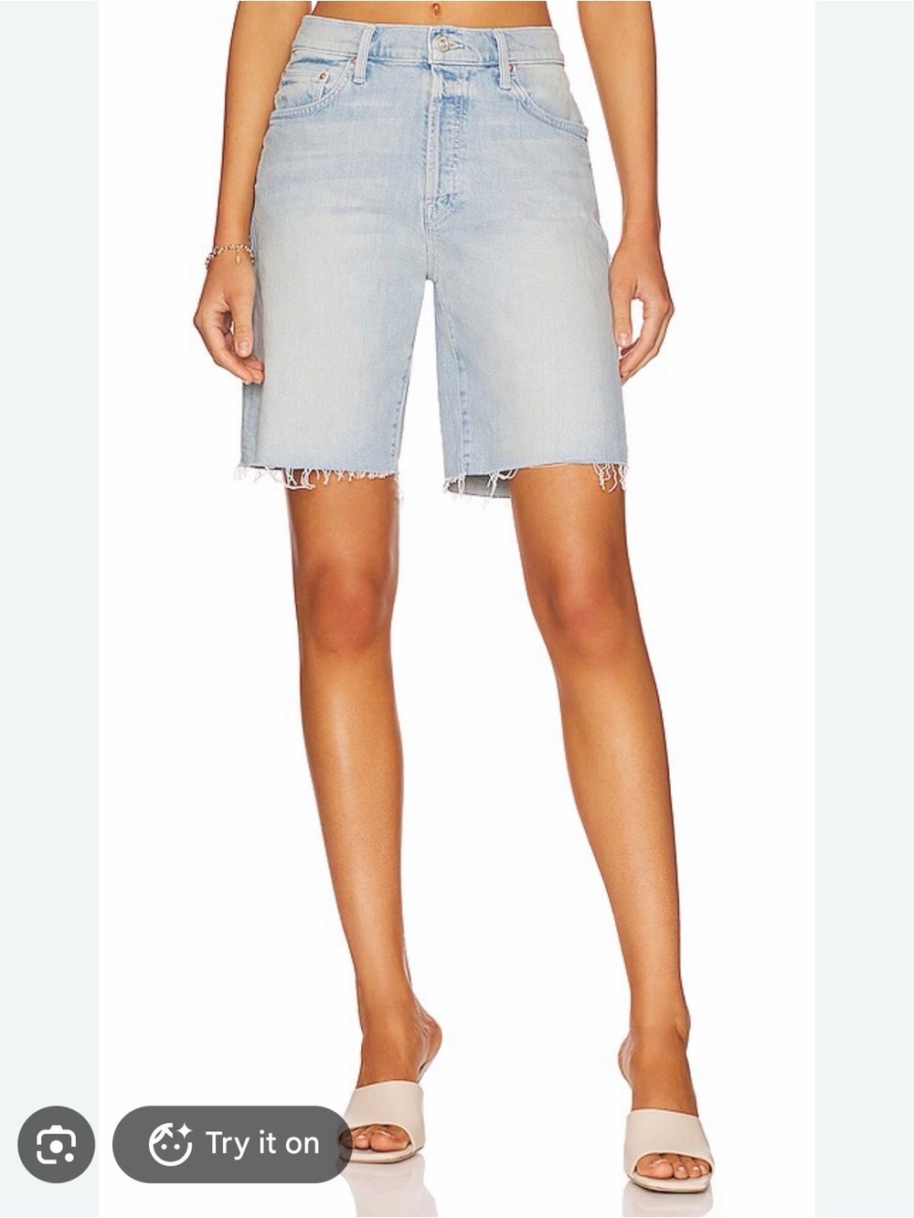 Mother Denim The Ditcher Knee Shorts Fray Lonely Hearts Club 4 27 women’s jean